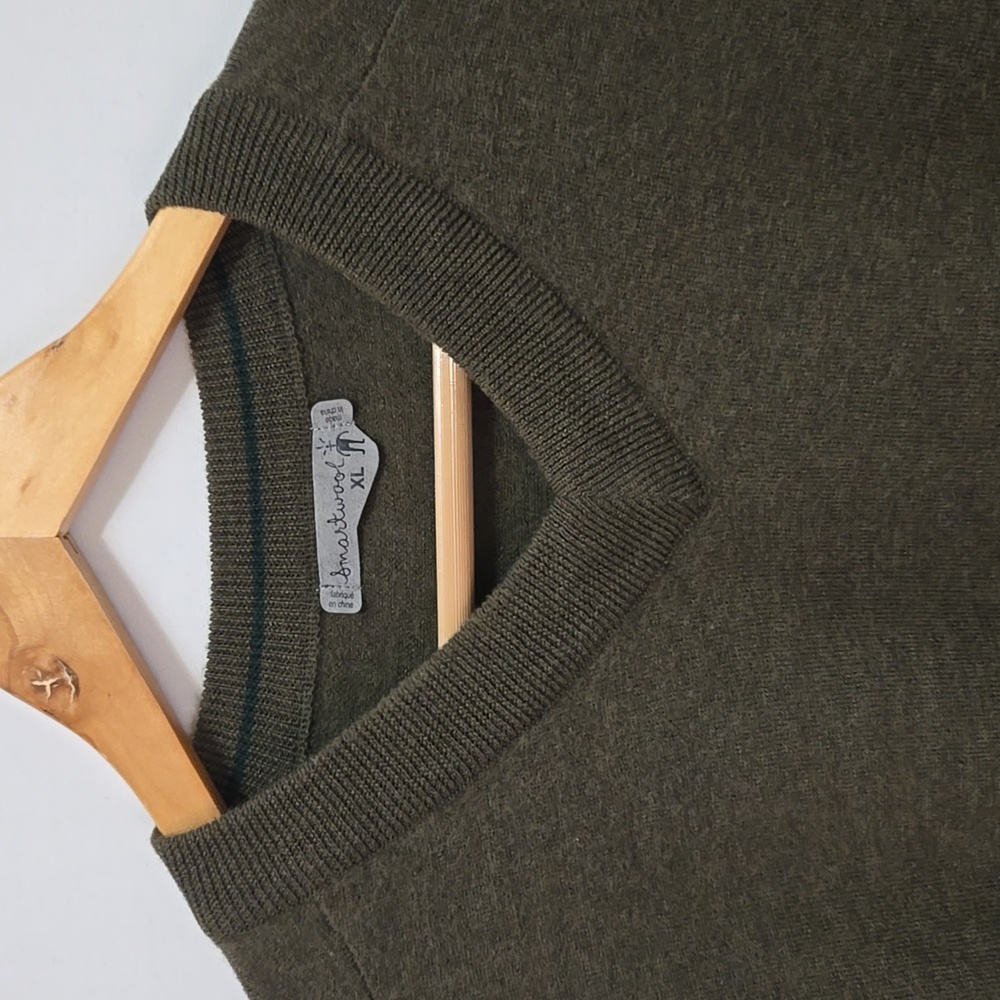 Smartwool Men's V-neck Sweater Size XL Olive Green - Picture 4 of 11